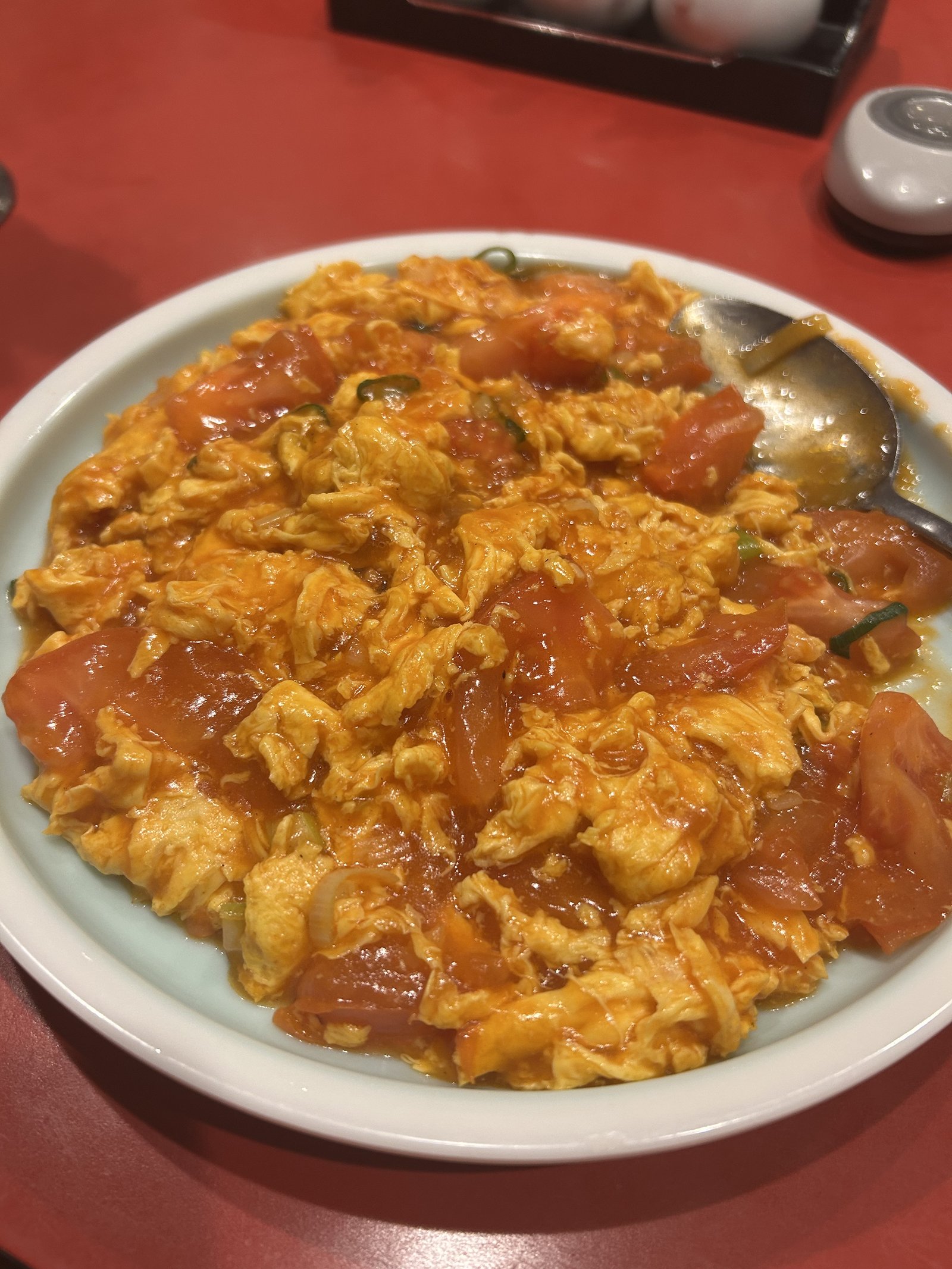 永利 池袋本店の西紅柿炒鶏蛋(トマトと卵の炒め物・北方家庭料理の定番)
