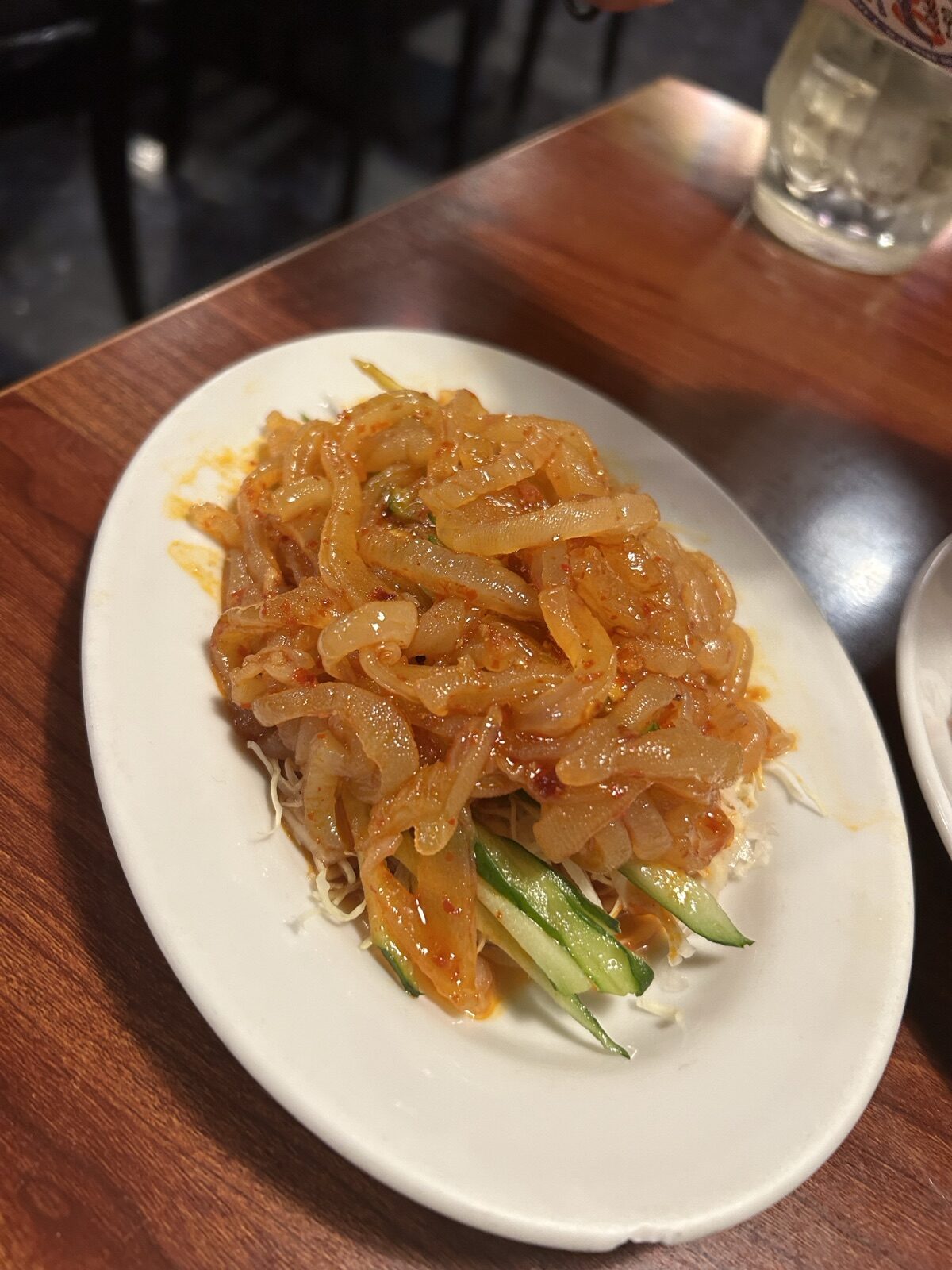 馬さん餃子酒場のクラゲの辣油和え（涼拌海蜇）