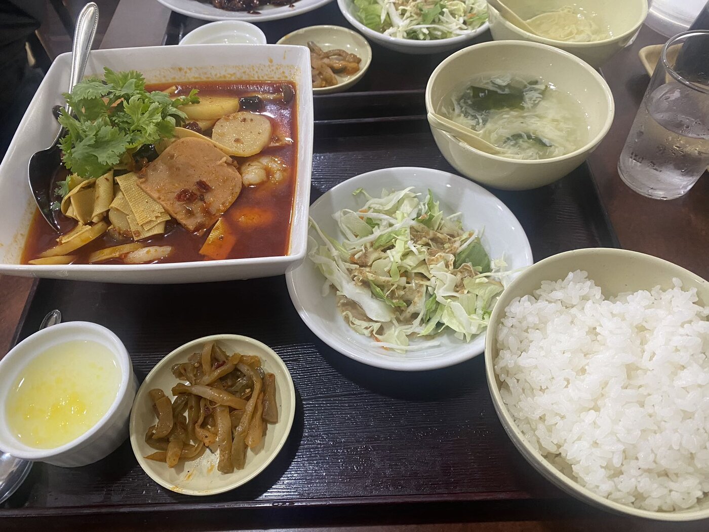 晴々飯店 マオツァイ定食 冒菜
