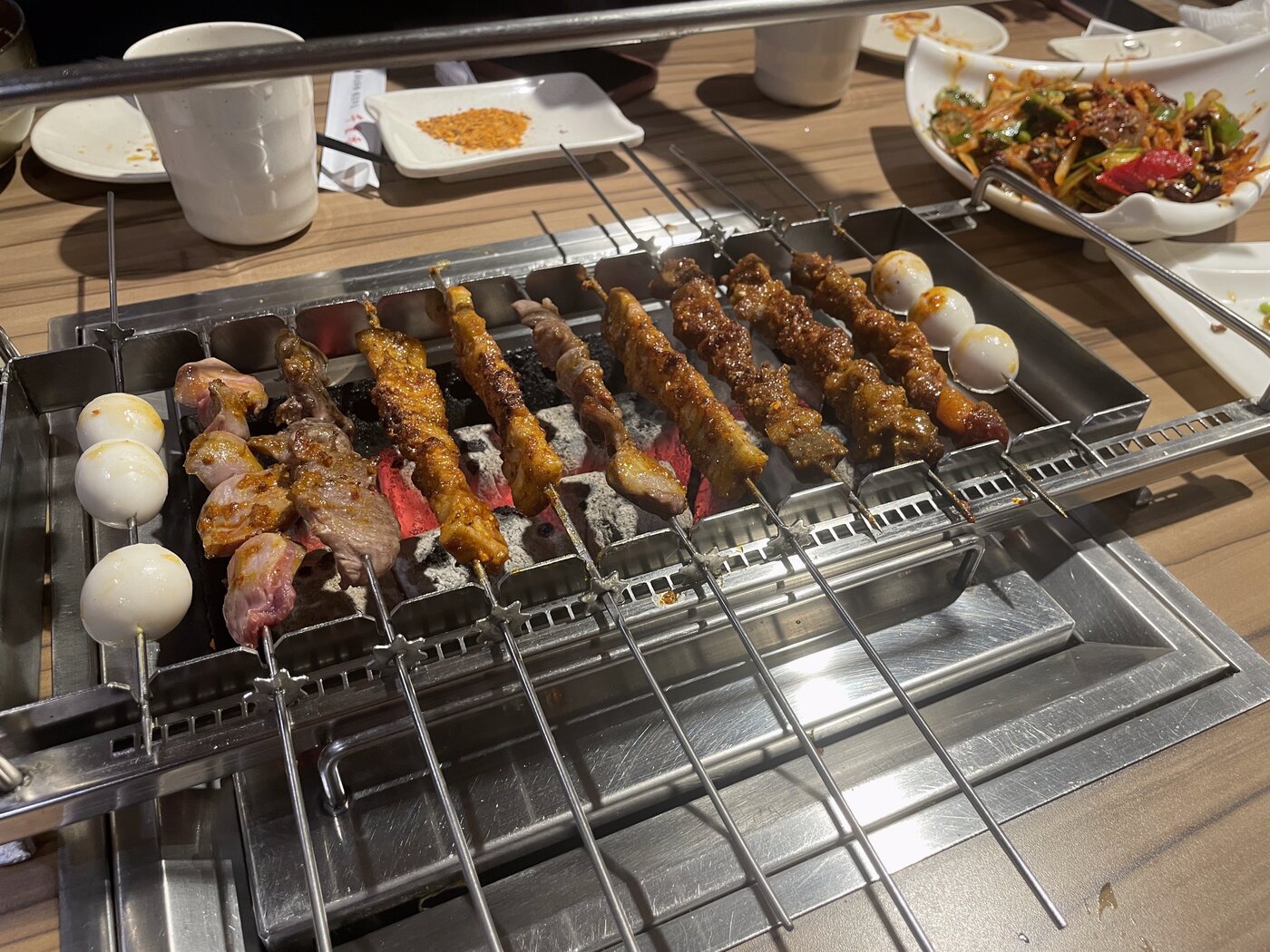 千里香 ラム串 うずら卵 串焼き